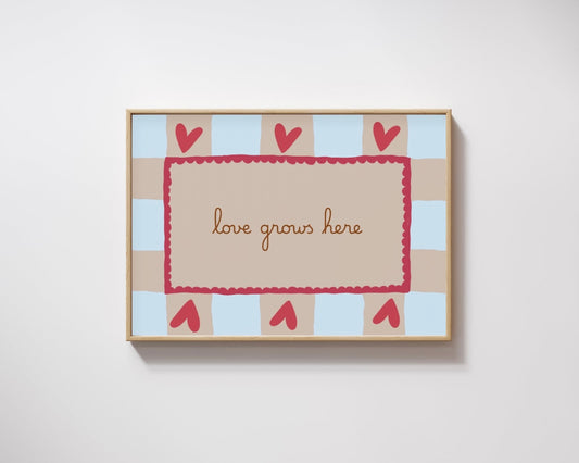 Børneplakat | Love grows here